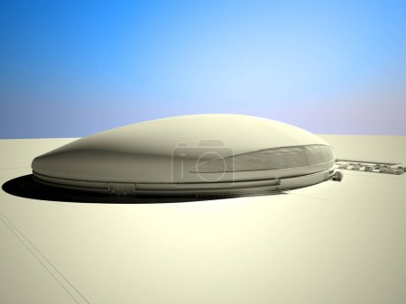 Foto de Diseño de arquitectura futurista de velódromo, bim, cad, renderizado 3d - Imagen libre de derechos