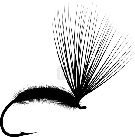 Illustration for Wet fly silhouette - fishing lure - Royalty Free Image