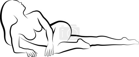 Illustration for Sketch of lying woman - Royalty Free Image