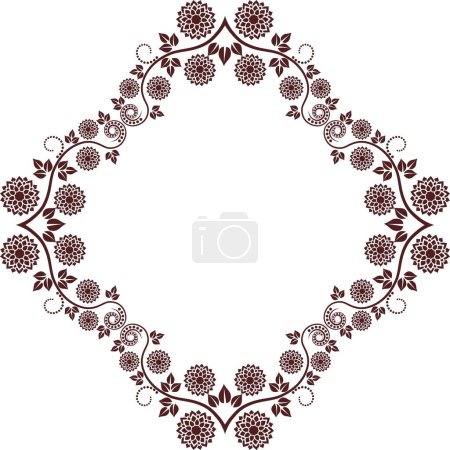 Foto de Silueta de marco floral - ilustración vectorial - Imagen libre de derechos
