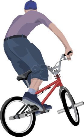 Foto de Boy on bicycle motocross - vector illustration - Imagen libre de derechos