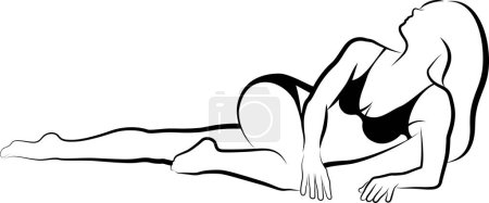 Illustration for Sketch of Lying Woman In Bikini - Royalty Free Image