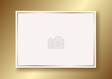 Foto de 3d card with frame on golden background - Imagen libre de derechos