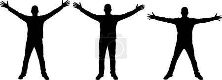 Téléchargez les photos : Hommes avec les mains écartant large - en image libre de droit