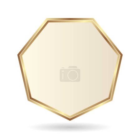 Foto de Marco heptagonal dorado sobre fondo blanco - Imagen libre de derechos