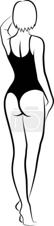 Illustration for Sketch of woman in swimsuit - Royalty Free Image