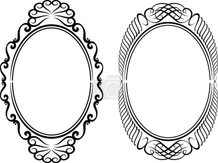 Ilustración de Dos marcos decorativos aislados sobre un fondo blanco. Ilustración vectorial - Imagen libre de derechos