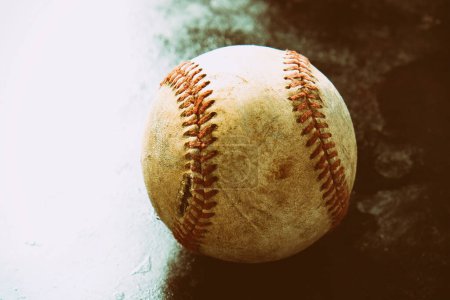 Photo for Retro baseball banner background for sports season with copy space for team concept - Royalty Free Image