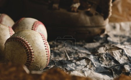 Téléchargez les photos : Vue rapprochée des balles de baseball - en image libre de droit