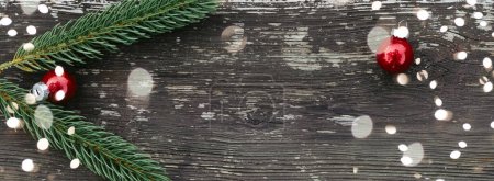 Photo for Festive christmas background with fir branches - Royalty Free Image