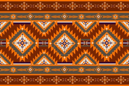 Geometric Ethnic pattern, Native American indian tribal fabric, Seamless pattern in folk  and navajo Aztec geometric art ornament illustration Vector design for home decoration fashion