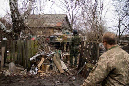 Photo for The Ukrainian army is positioned in Terny in the Donbass in Ukraine, this is the front line, the Russian army has invaded Ukraine and fierce fighting is taking place in this region which has become a battlefield - Royalty Free Image