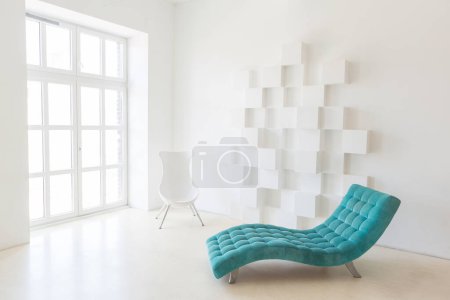 Téléchargez les photos : White tech design intérieur studio chambre - en image libre de droit