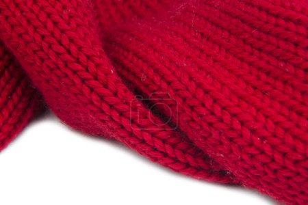 Photo for Woolen red knitted warm texture fabric background - Royalty Free Image
