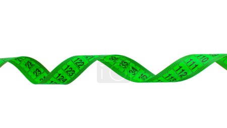 Photo for Colorful line measure tape on white isolated backgrond with copyspace - Royalty Free Image
