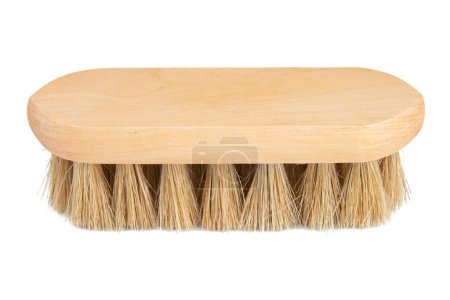 Foto de Cepillo de lavado de madera aislado sobre fondo blanco - Imagen libre de derechos