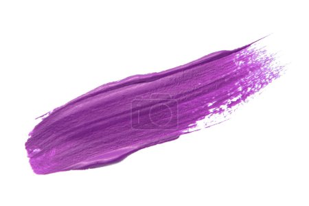 Purple brush stroke over white background
