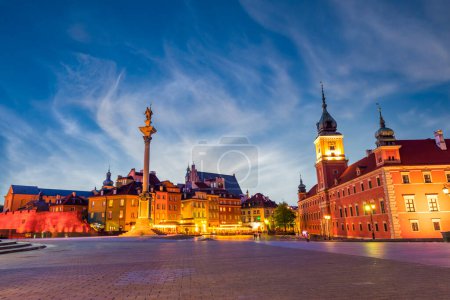 Evevning sky in the Old Town of Warsaw, Poland