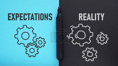 Photo for Reality vs Expectations are shown using a text - Royalty Free Image