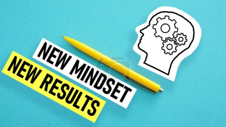 Photo for New mindset and new results is shown using a text - Royalty Free Image