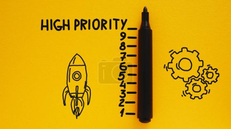 Photo for High Priority is shown using a text - Royalty Free Image