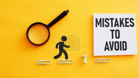 Photo for Mistakes to avoid are shown using a text - Royalty Free Image