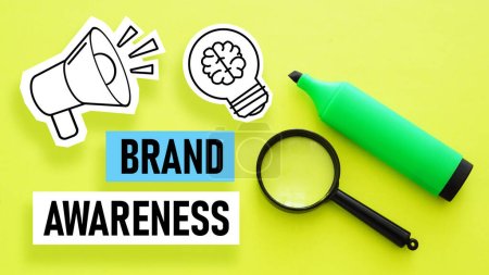 Photo for Brand awareness is shown using a text - Royalty Free Image