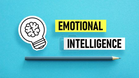 Téléchargez les photos : Emotional intelligence at work is shown using a text - en image libre de droit