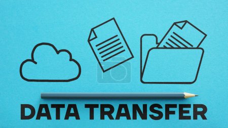 Photo for Data transfer is shown using a text - Royalty Free Image