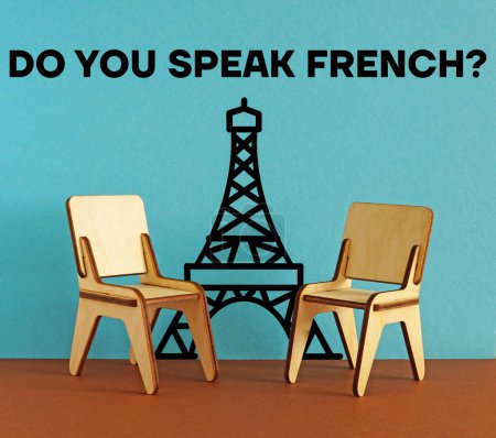 Téléchargez les photos : Do You Speak French est affiché en utilisant un texte - en image libre de droit
