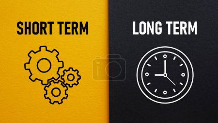 Photo for Short term long term are shown using a text - Royalty Free Image