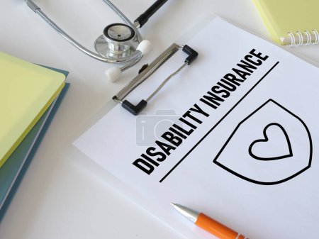 Photo for Disability insurance is shown using a text - Royalty Free Image