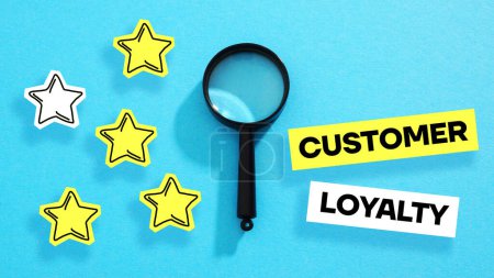 Kundenloyalität wird mit einem Text dargestellt