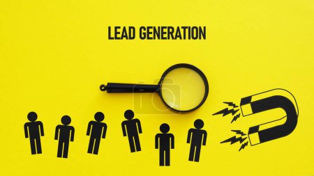 Photo for Lead generation is shown using a text and picture of the magnet - Royalty Free Image