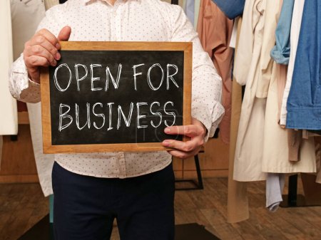 Open for Business is shown using a text