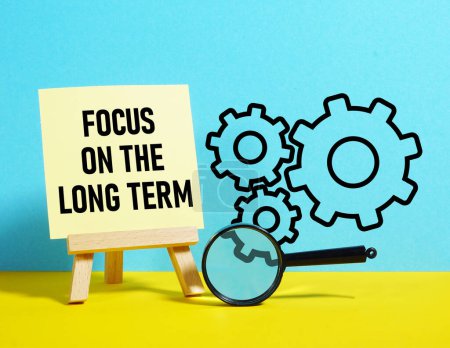Photo for Focus on the long term is shown using a text - Royalty Free Image