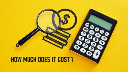 How much does it cost is shown using a text and photo of calculator
