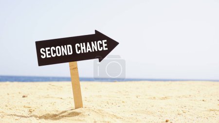 Téléchargez les photos : La deuxième chance est montrée en utilisant un texte sur le signe - en image libre de droit