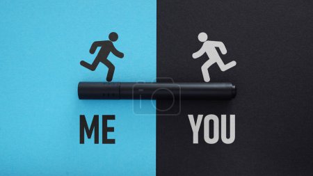 Photo for You versus Me is shown using a text - Royalty Free Image