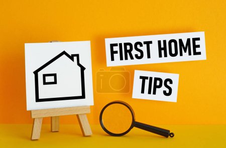 Photo for First home tips are shown using a text - Royalty Free Image