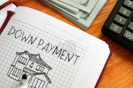 Down payment mortgage is shown using a text