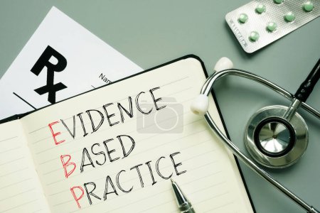 Photo for Evidence based practice EBP is shown using a text - Royalty Free Image