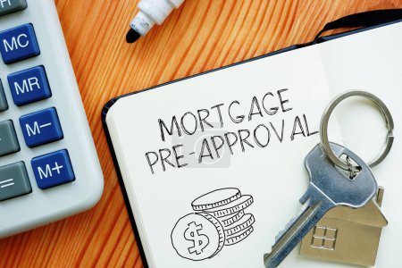 Photo for Mortgage pre-approval is shown using a text - Royalty Free Image