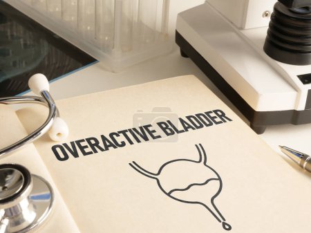 Overactive Bladder is shown using the text. Diagnosis of urologic disease Overactive Bladder.