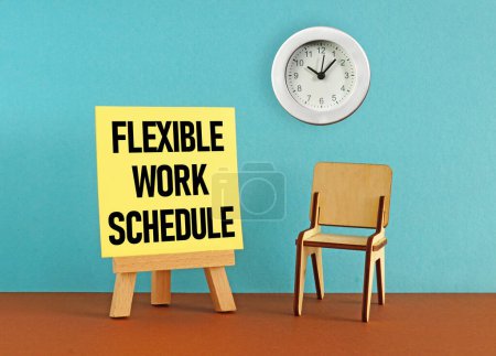 Téléchargez les photos : Horaire de travail flexible est affiché en utilisant un texte - en image libre de droit