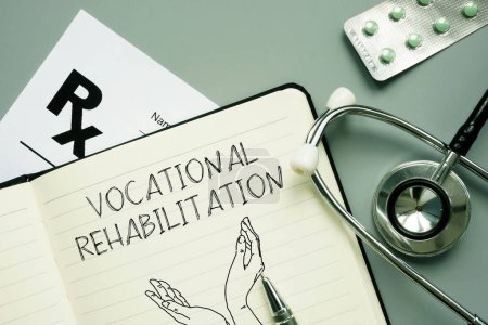 Vocational rehabilitation is shown using a text