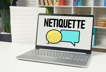 Netiquette und E-Mail-Etikette wird mit einem Text dargestellt