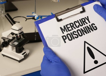 El envenenamiento por mercurio se muestra usando un texto