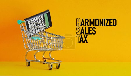 Impuesto sobre las ventas armonizado HST se muestra utilizando un texto