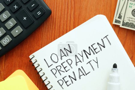 Pénalité pour remboursement anticipé d'un prêt est affiché à l'aide d'un texte